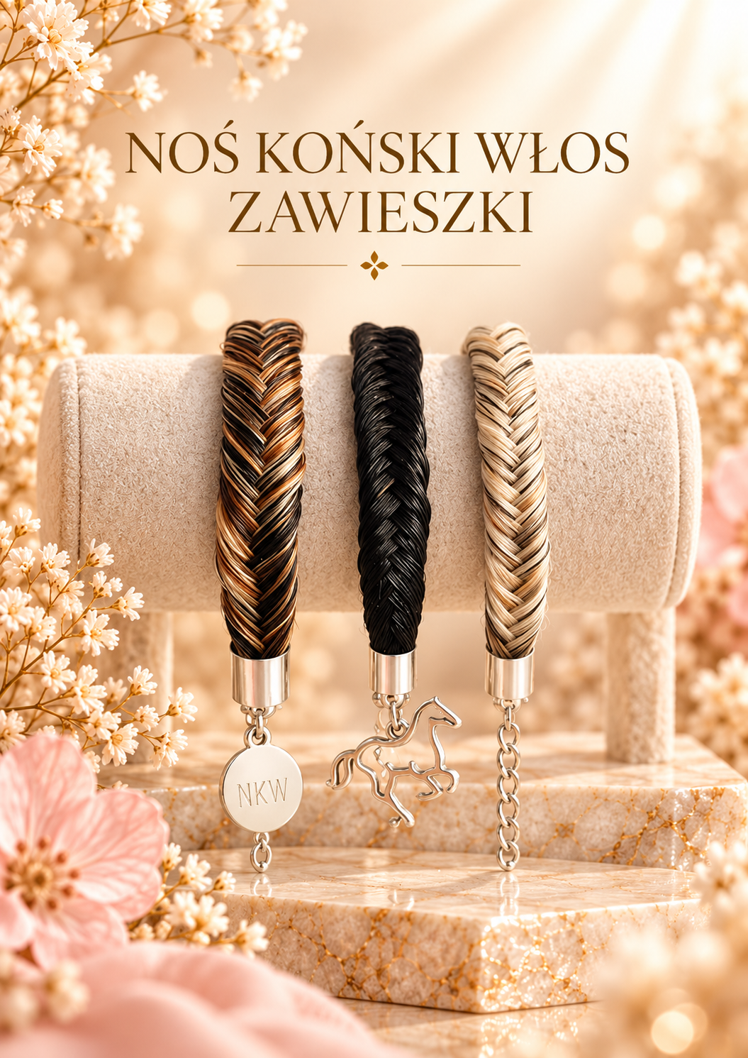 Ręcznie plecione zawieszki z końskiego włosia